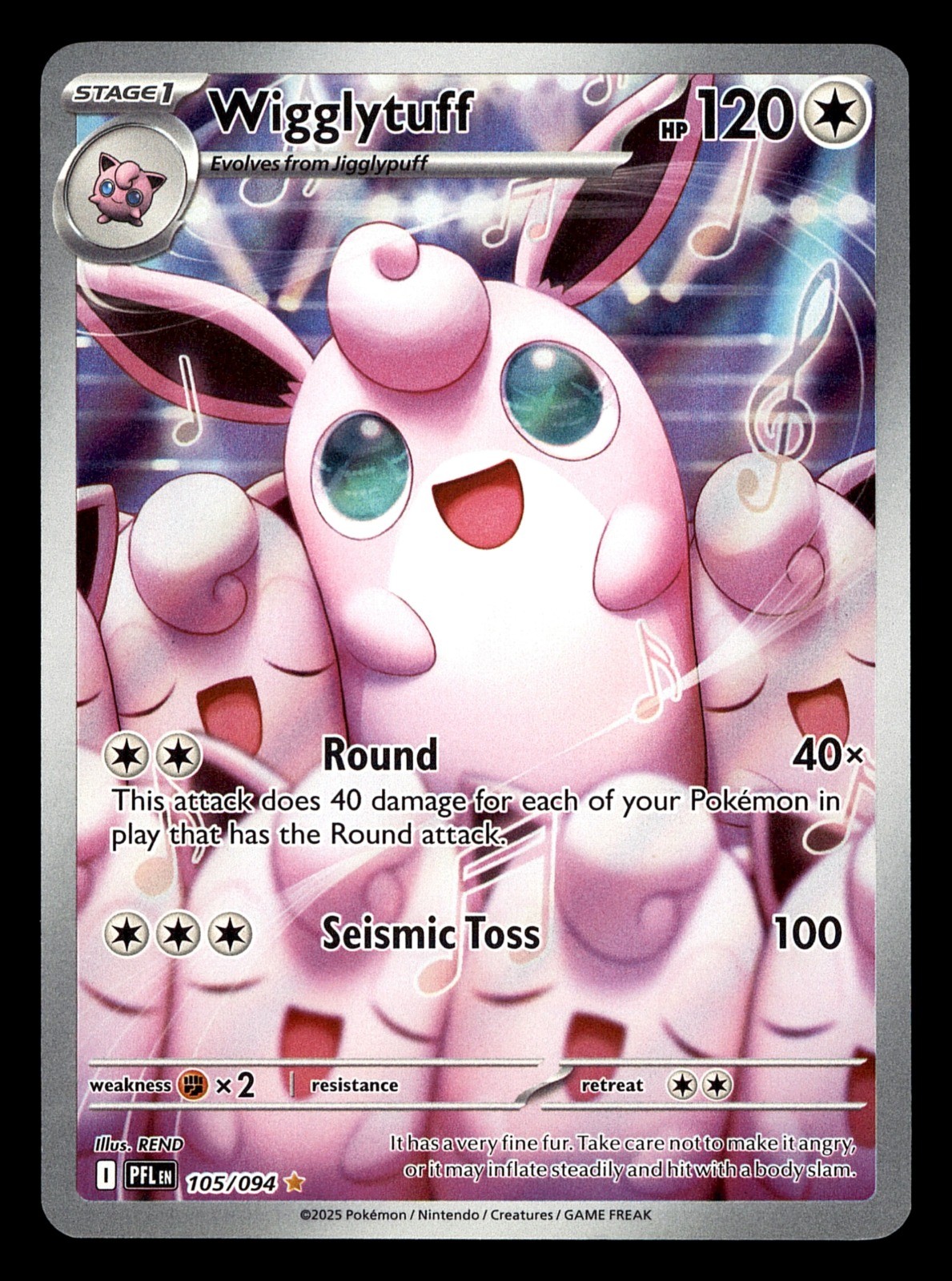 Wigglytuff 105/094 ME02: Phantasmal Flames Illustration Rare Holo NM Pokémon TCG