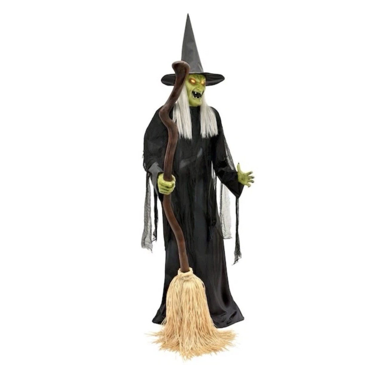 Haunted Living 6-ft Motion Activated Talking Lighted Witch Animatronic Prop LED