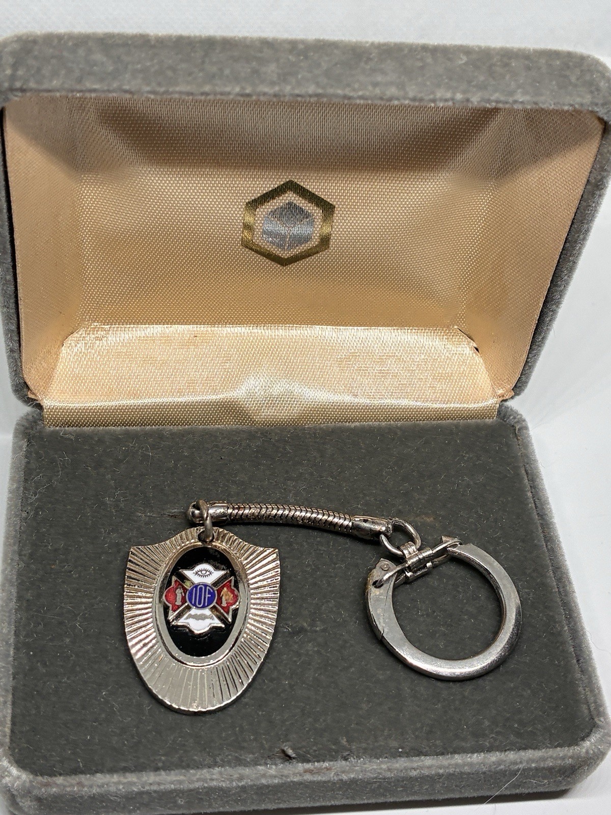 Vintage 1960s IOF Independant Order Of  Foresters Enamel Medallion Keychain