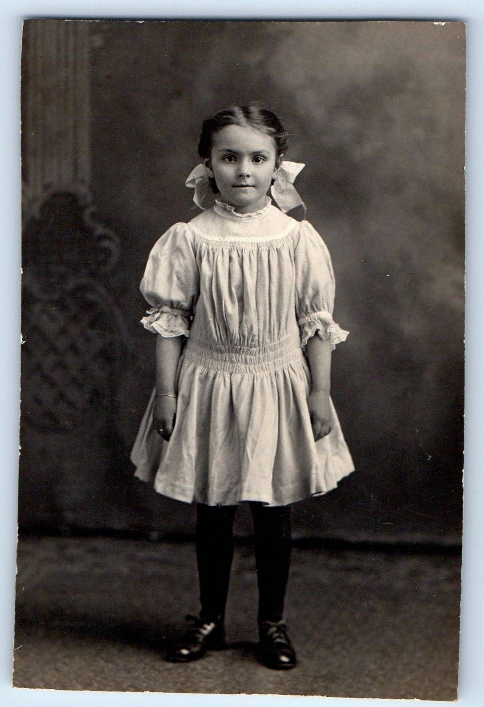 c1910\'s Pretty Young Girl Studio RPPC Photo Unposted Antique Postcard