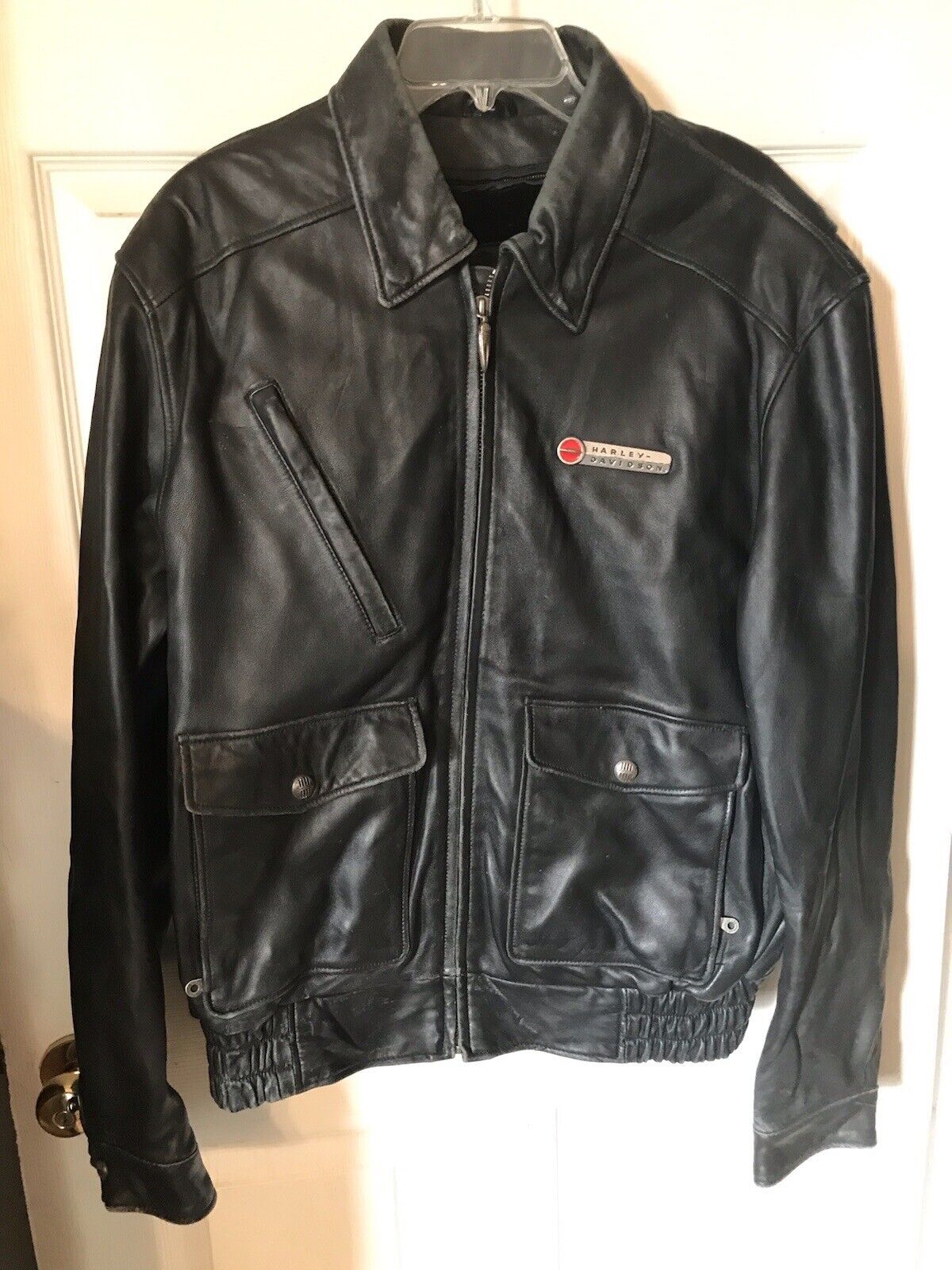Mens Harley Davidson Motorcycle  Leather Jacket, removable fleece lining