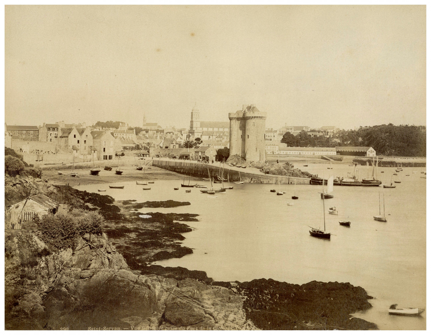 France, Saint-Servan, general view taken from the Fort de la Cité albumen print France, Saint-Servan, general view taken from the Fort de la Cité albumen print