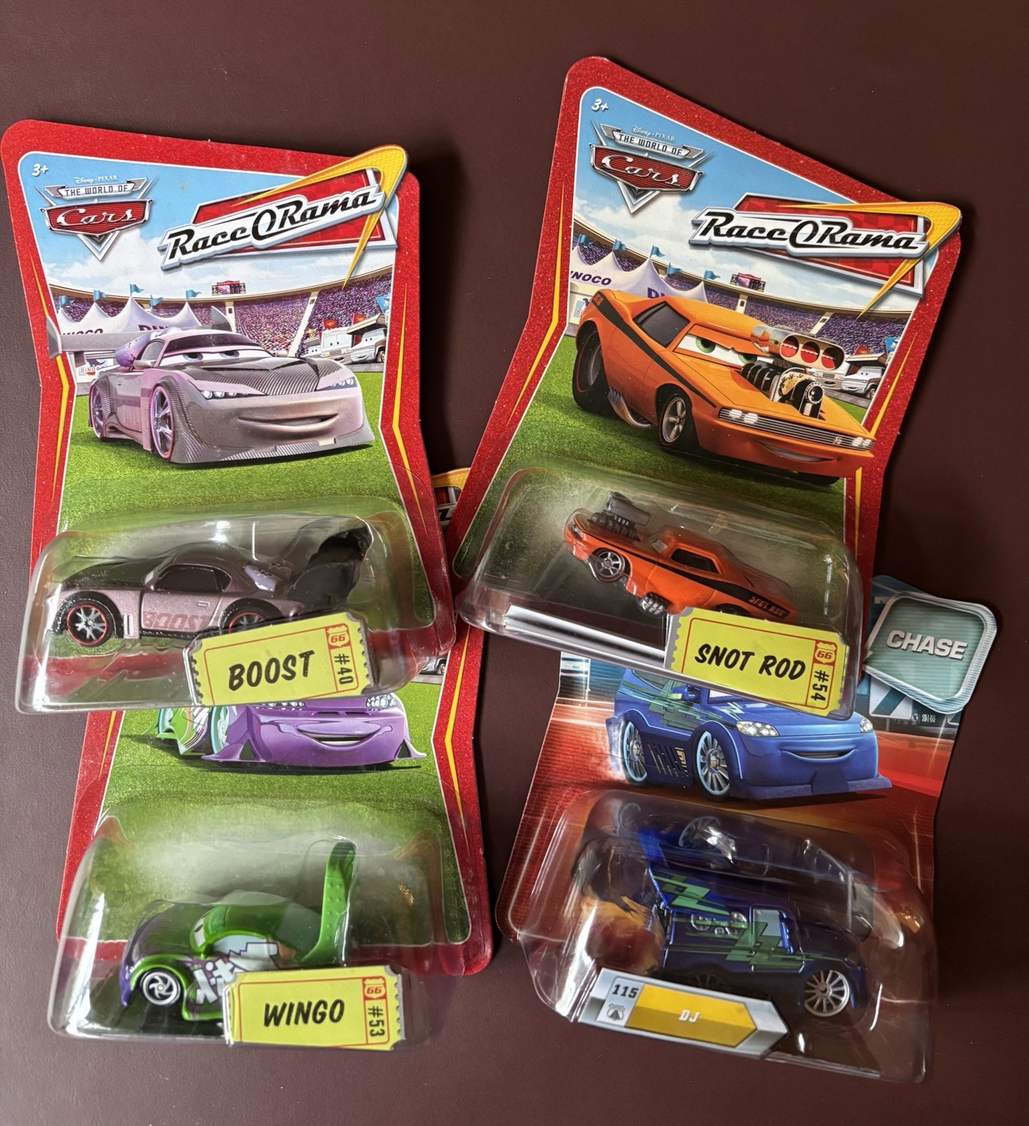 Mattel Disney Pixar Cars Race-O-Rama Die-Cast Lot Boost Wingo Snot Rod DJ 3\