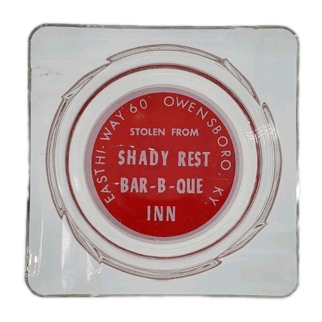 Vintage Marketing Ashtray / Shady Rest Bar-B-Que Inn / Owensboro Kentucky KY