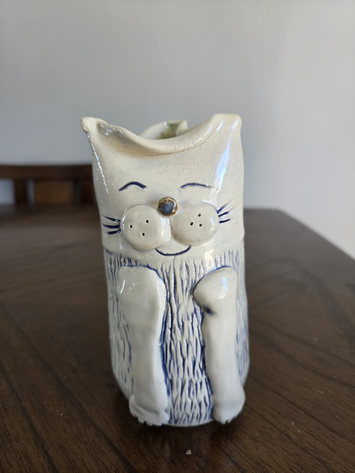 Vintage Puppy Dog or Cat Standing Figurine Pottery 6\