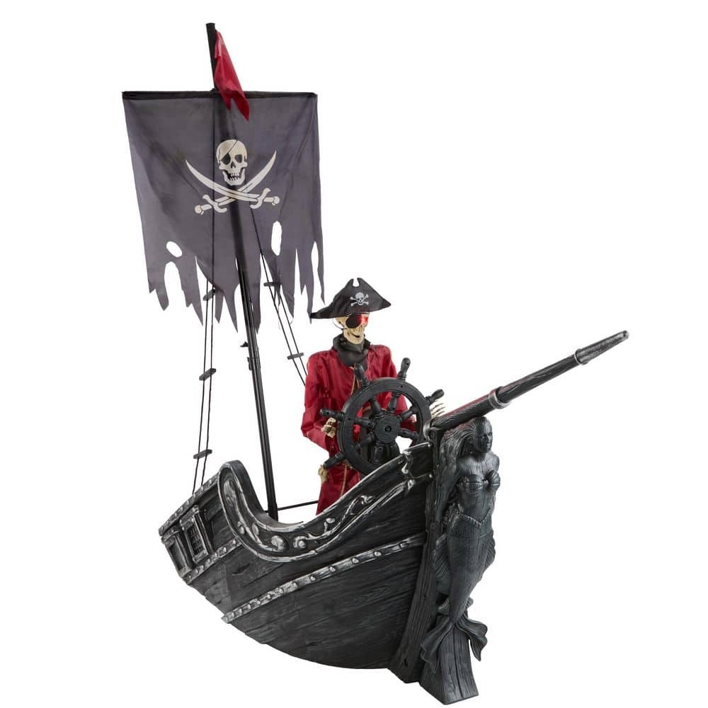 Pirate Ship 9.5 FT Dead Water Giant Sized Animated LED Halloween Decoration