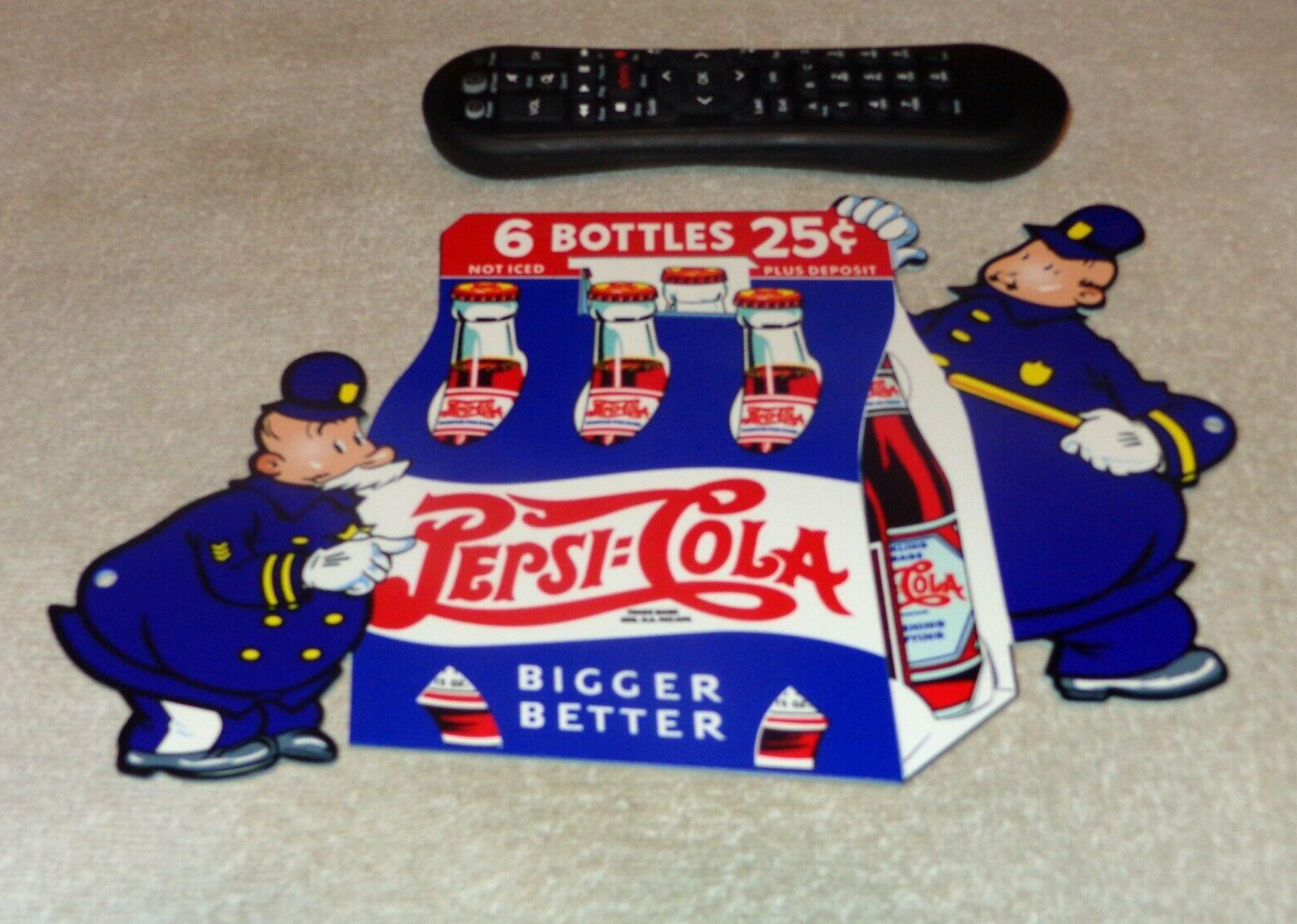 VINTAGE PEPSI COLA 6 BOTTLES + POLICE POLICEMAN 12