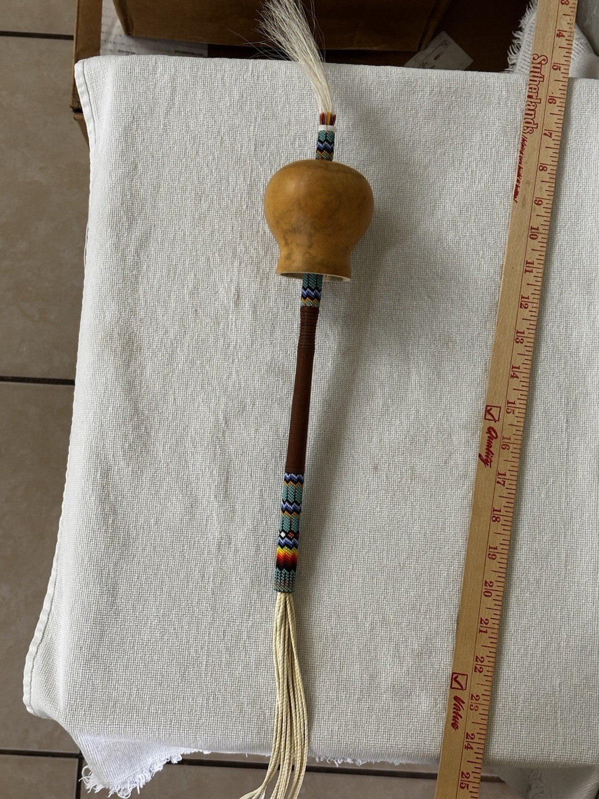 Vintage Peyote Style Gourd Rattle 24