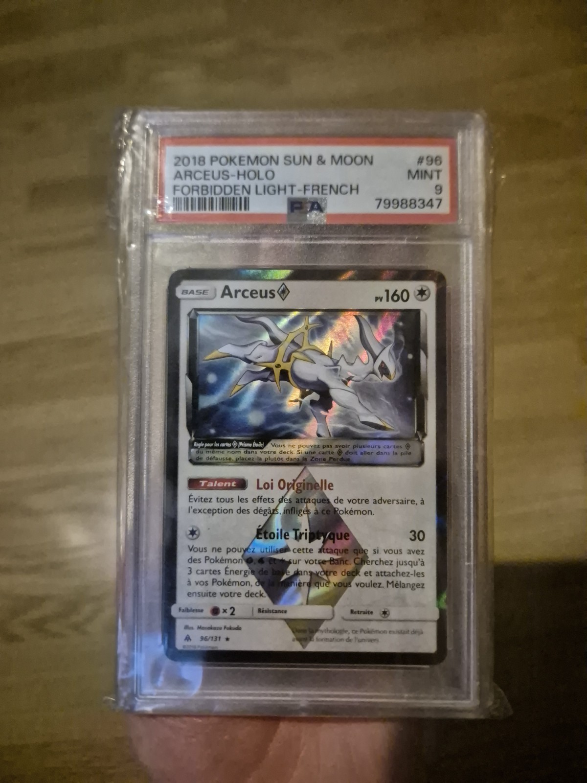 POP 2 PSA 9 French Arceus Prism Star Holo 96/131 Sun & Moon Forbidden Light MINT