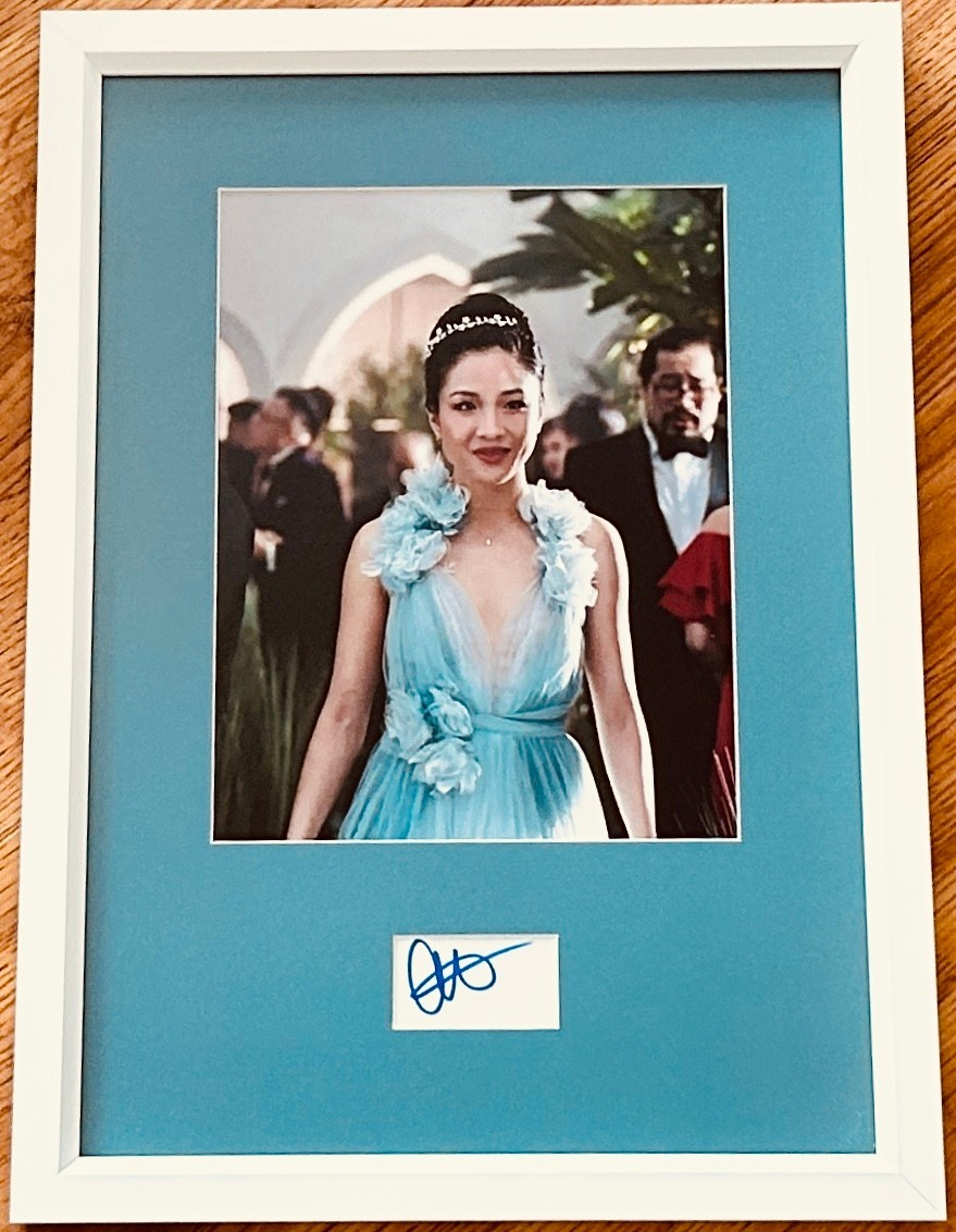 Constance Wu cut signed autograph & Crazy Rich Asians movie photo framed JSA COA