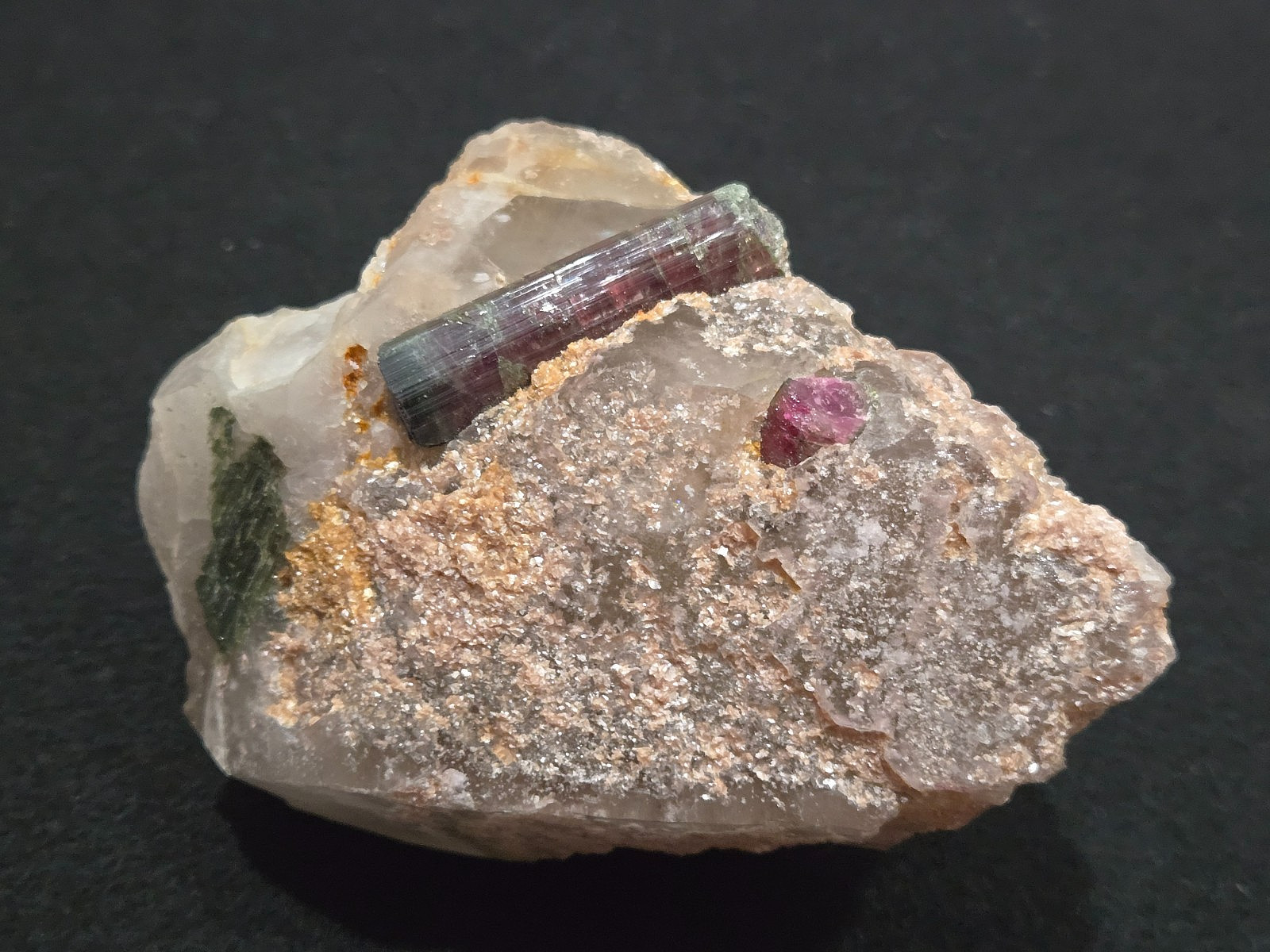 Tourmaline, Quartz, and lepidolite pegmatite rock from Minas Gerais, Brazil