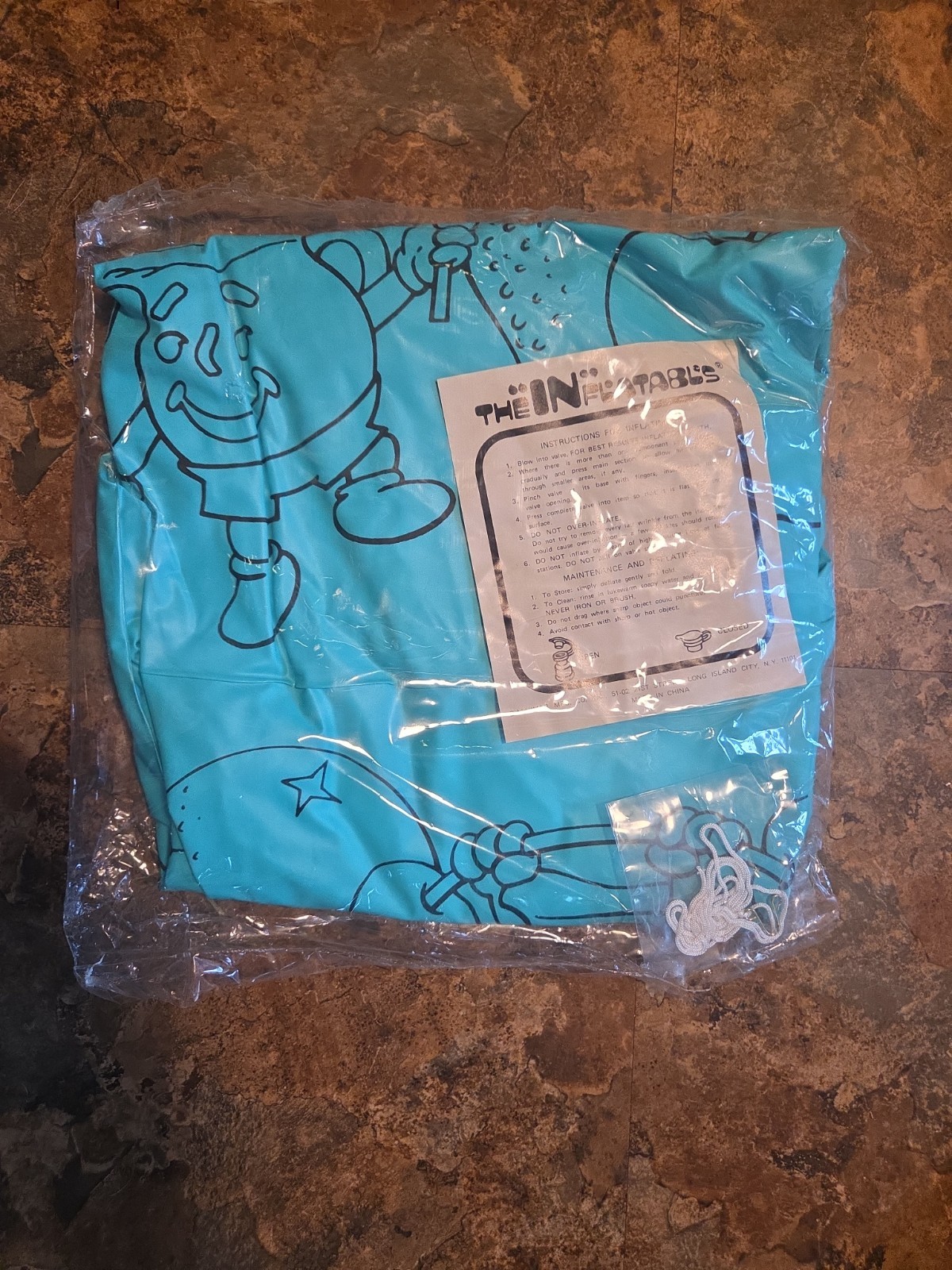 Vtg 90s KoolaidMan Kool Aid Bursts Teal Bottle Shape Inflatable  HTF Rare