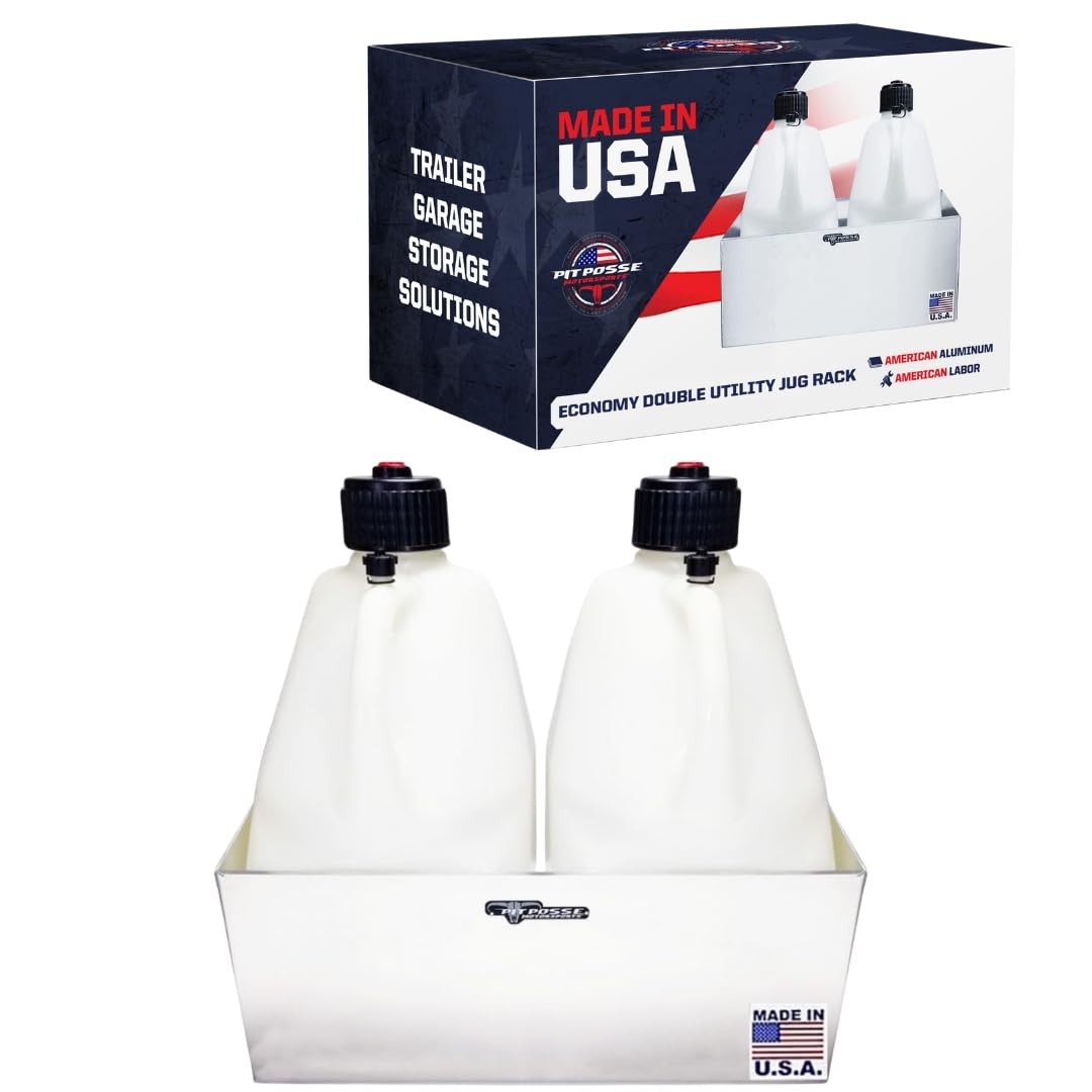 Pit Posse PP3344 Double Utility Fuel Jug Holder - Holds Two 5-Gallon Jugs