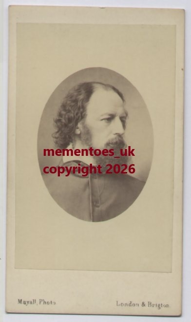 Alfred Tennyson Poet (1809-1892) Albumen c1865 CDV Mayall Brighton