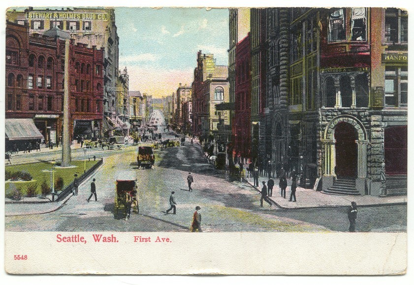 Seattle WA First Ave. c1908 Postcard Washington