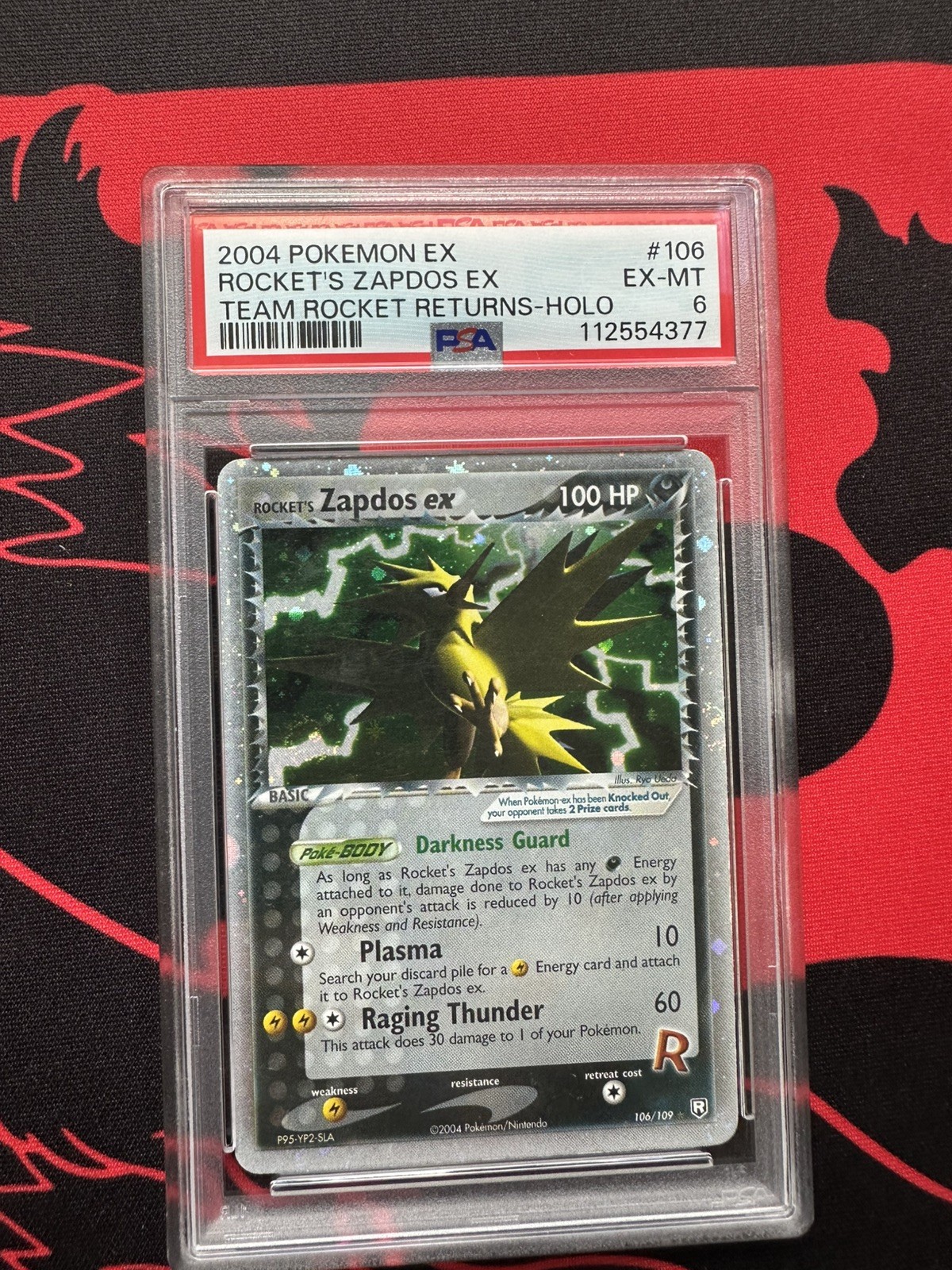 2004 POKEMON EX TEAM ROCKET RETURNS #106 ROCKET'S ZAPDOS EX-HOLO PSA 6 Swirl 💫