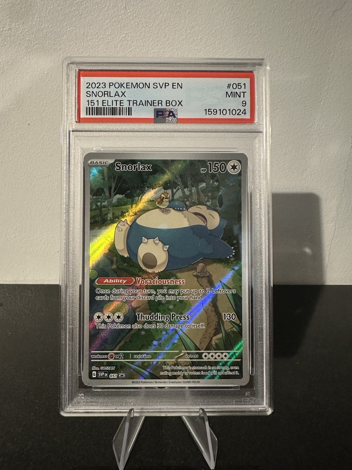 Pokémon TCG Snorlax 151 Promo Card PSA 9
