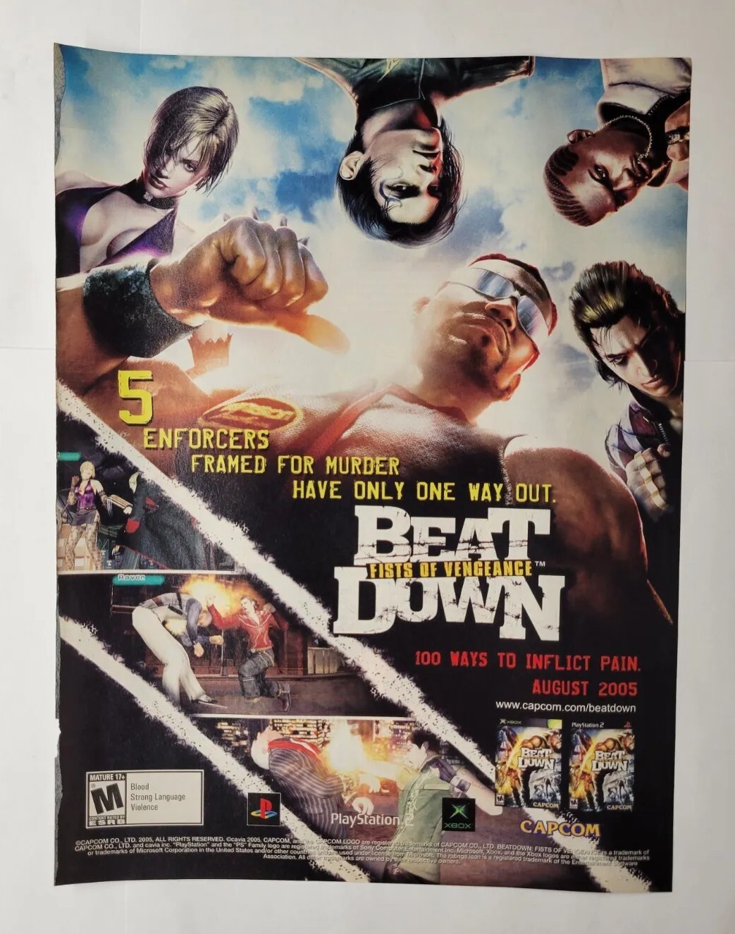 Beat Down Fists of Vengeance Capcom PS2 Playstation XBox 2005 Magazine Print Ad