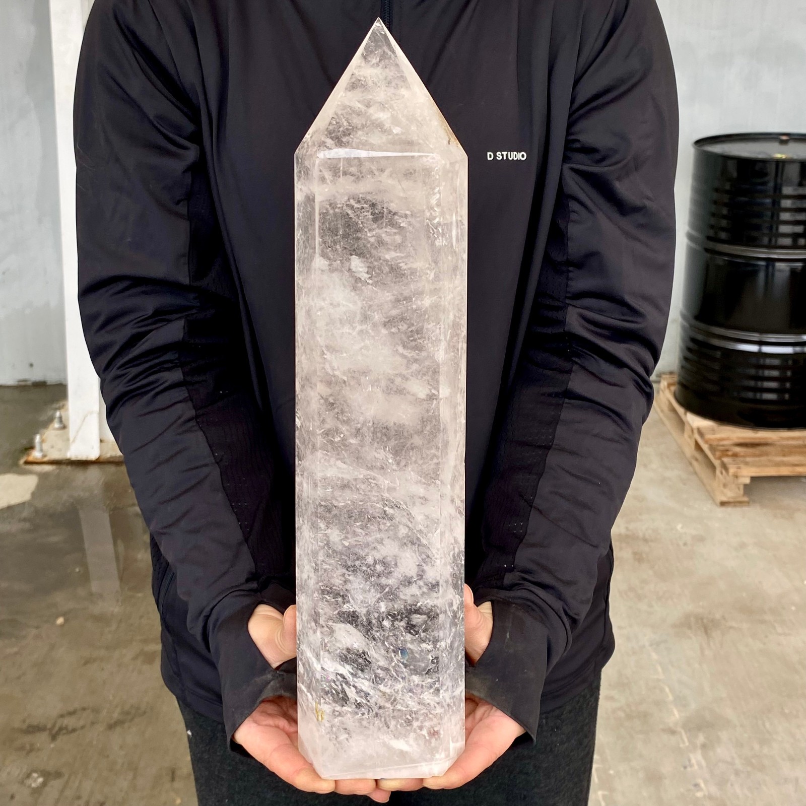 9.21LB Natural Clear Crystal Obelisk Quartz Energy Tower Point Reiki Healing Gem