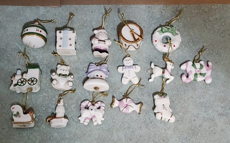 16 Lenox Advent Family Celebration Christmas Tree Mini Miniature Ornaments