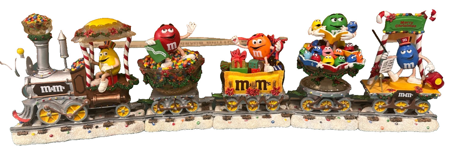 Danbury Mint The M&M's Merry Metro Christmas Train M & M Figurine Set 5 Holiday