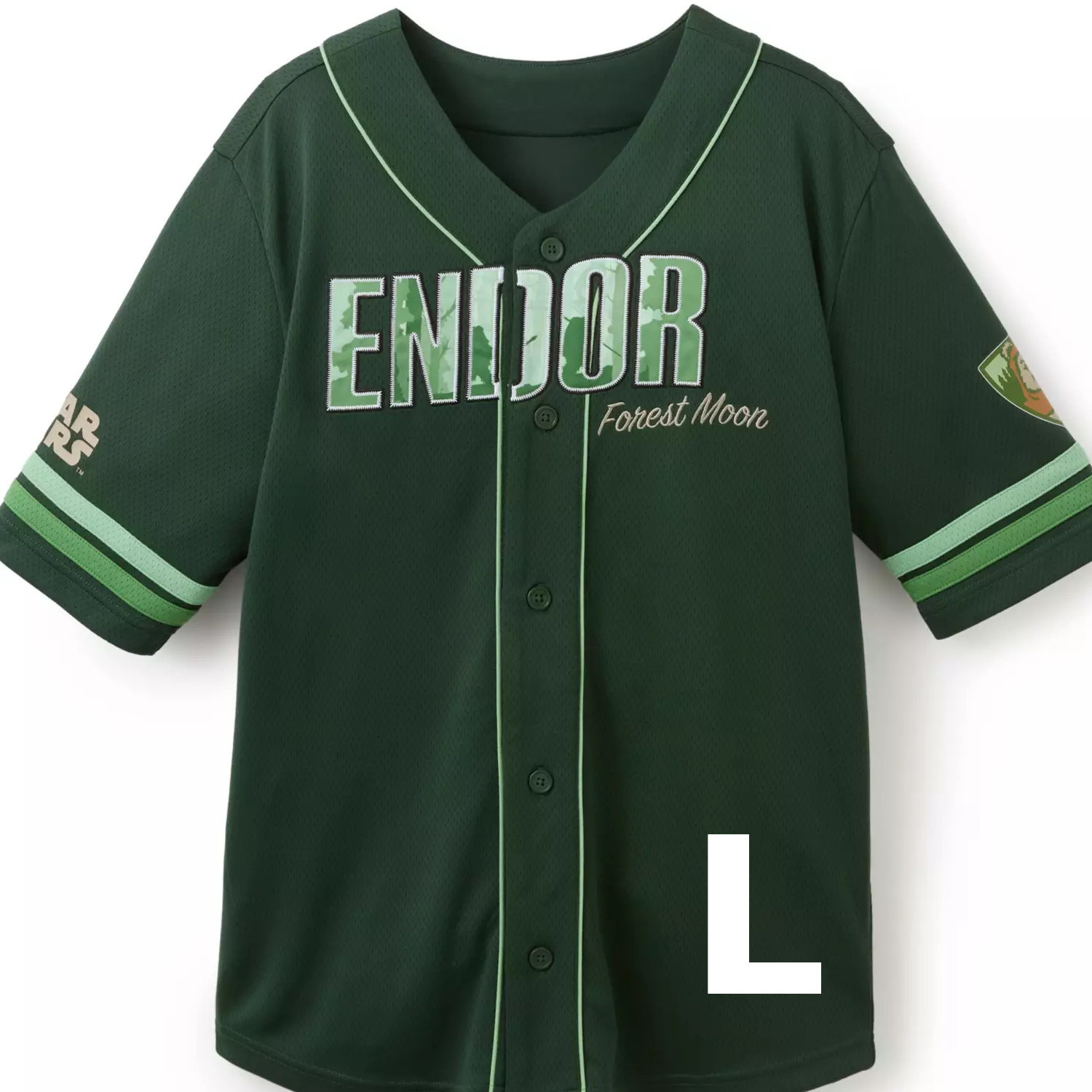 Disney Parks Star Wars Endor Ewoks Baseball Jersey Adult LARGE