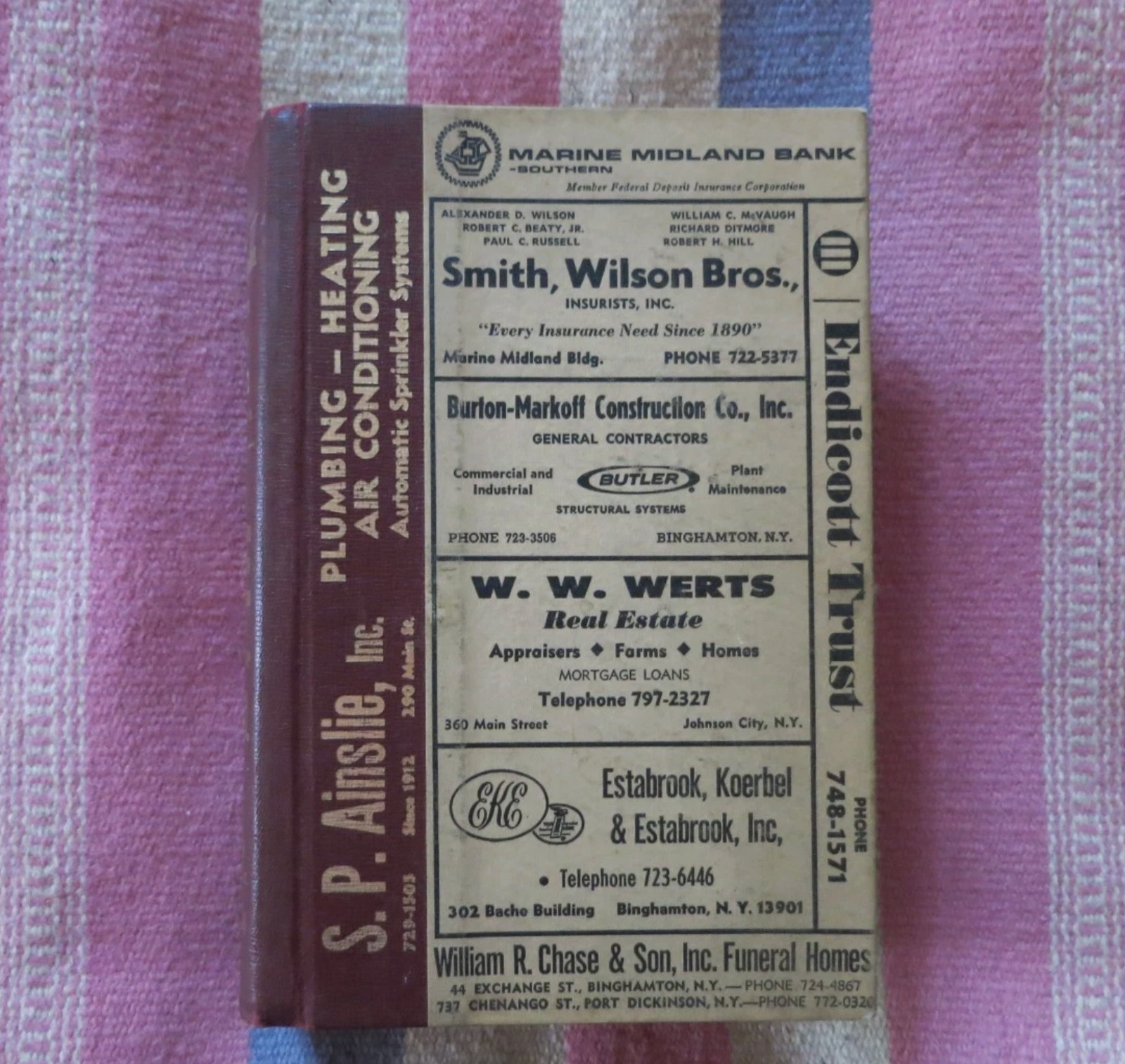 Vintage 1971-72 Calkin-Kelly Suburban Directory Phone Book Binghamton New York