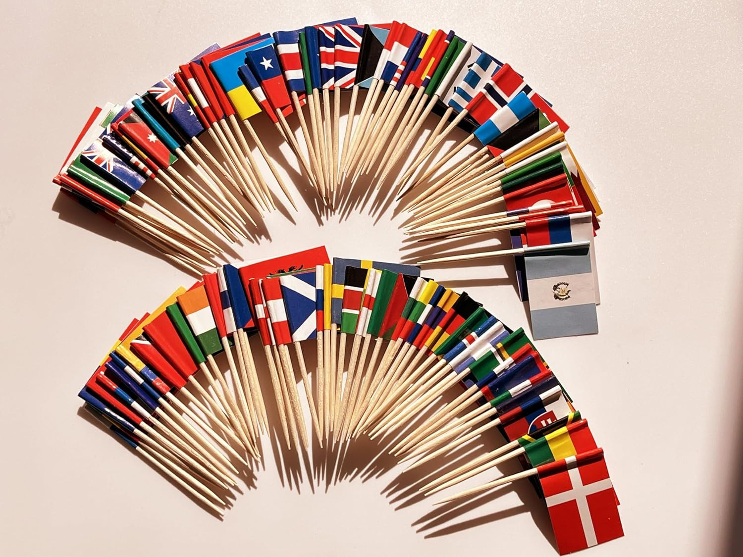 100 Pcs Different 100 Countries Toothpick Flags, Small Mini Country