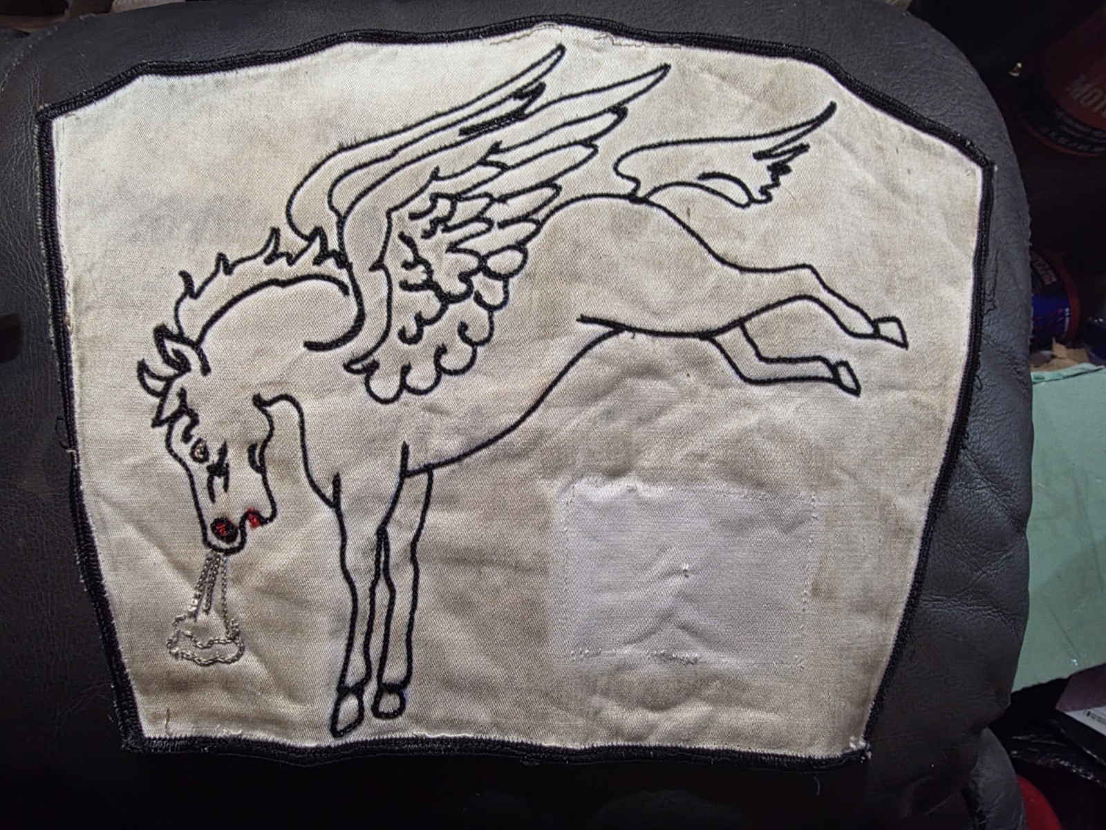 VINTAGE ORIGINAL PEGASUNS MOTORCYCLE CLUB LARGE BACK VEST PATCH 9
