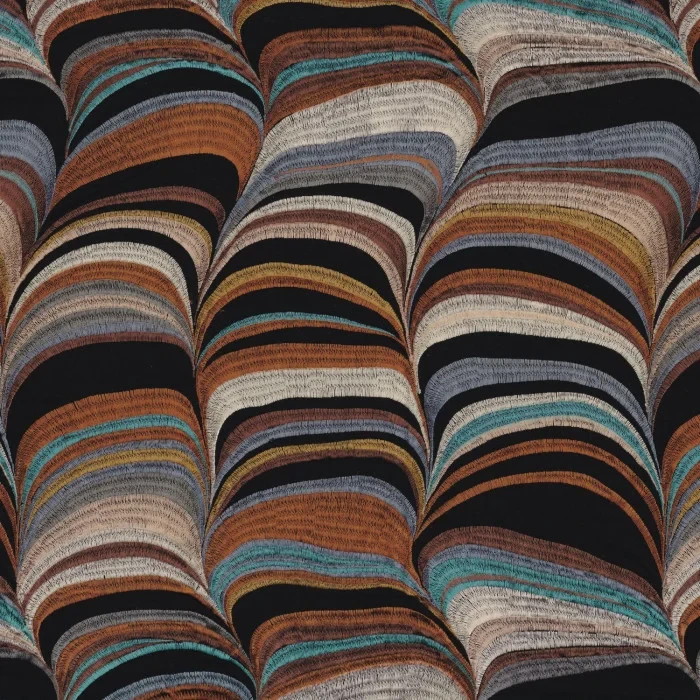 Casamance Modern Contemporary Embroidery Fabric- Strates / Mordore Celadon 3 yds