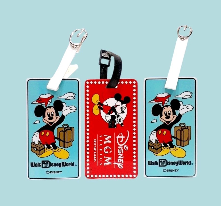 Vintage Set Of 3 Disney Mickey Mouse & MGM Studios Luggage Tags