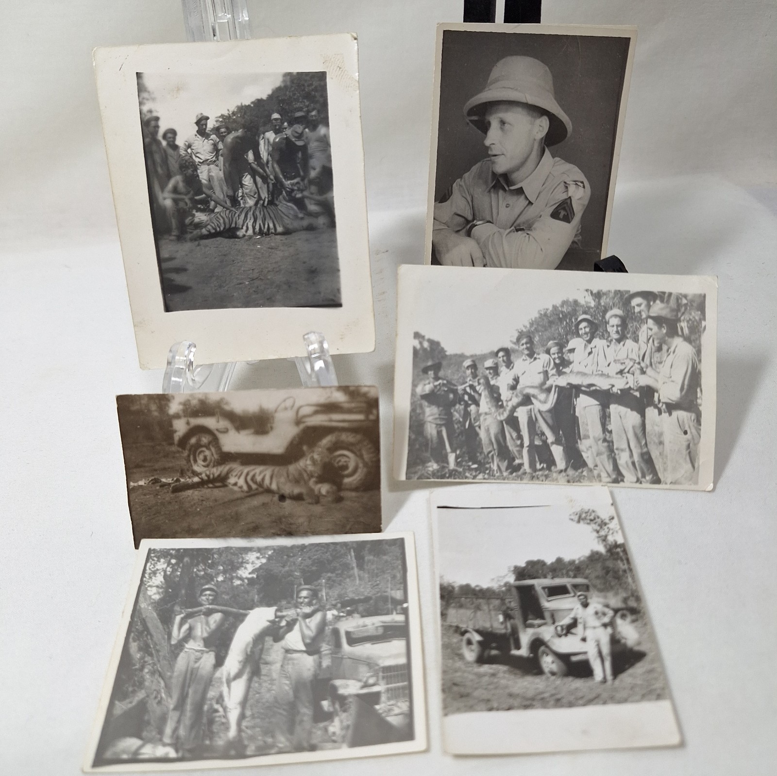 Rare 1943 WWII Photo Lot US Army CBI Theater Burma Calcutta Tiger Hunt Snake (7)