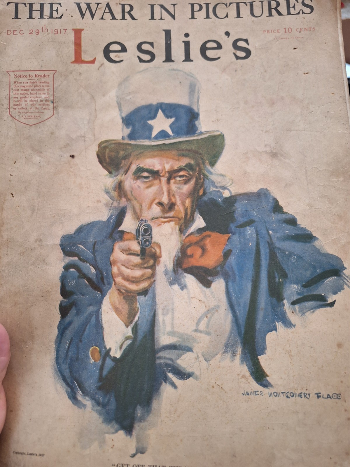 original December 29, 1917 issue of Leslie\'s Illustrated Weekly Newspaper