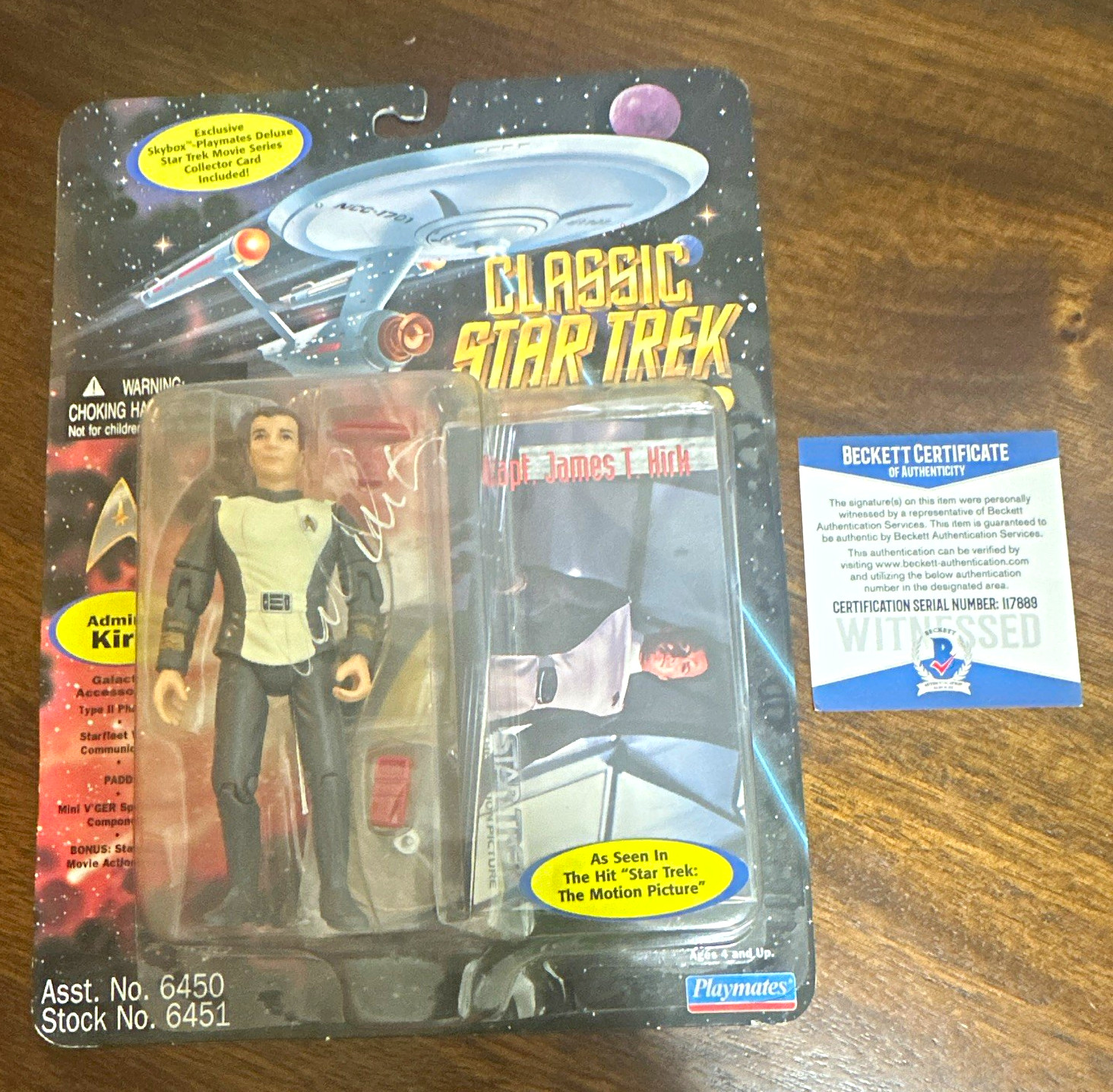 Beckett Star Trek Admiral James T. Kirk Signed Figure TMP William Shatner