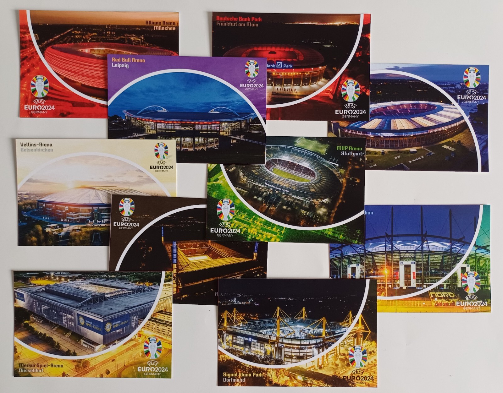 10 POSTCARDS - EURO 2024 in Germany UEFA STADION FOOTBALL STADIUM ESTADIO