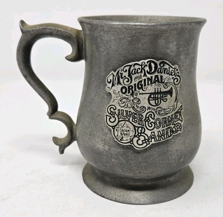 Vintage Mr Jack Daniels Original Silver Cornet Band Pewter Mug RARE