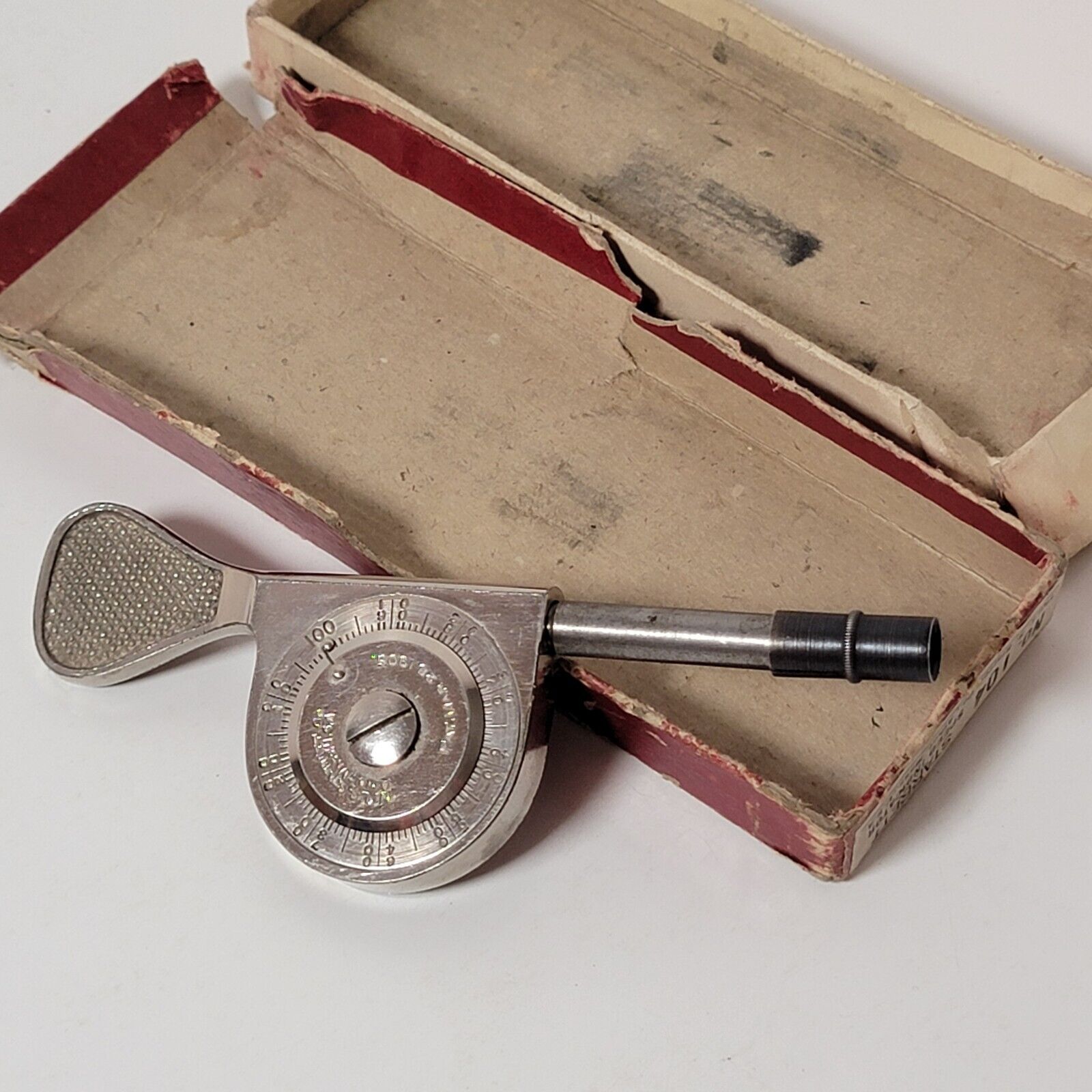 Vintage L.S. Starrett No 104 Speed Indicator Dial Pat 1905 In Original Box 