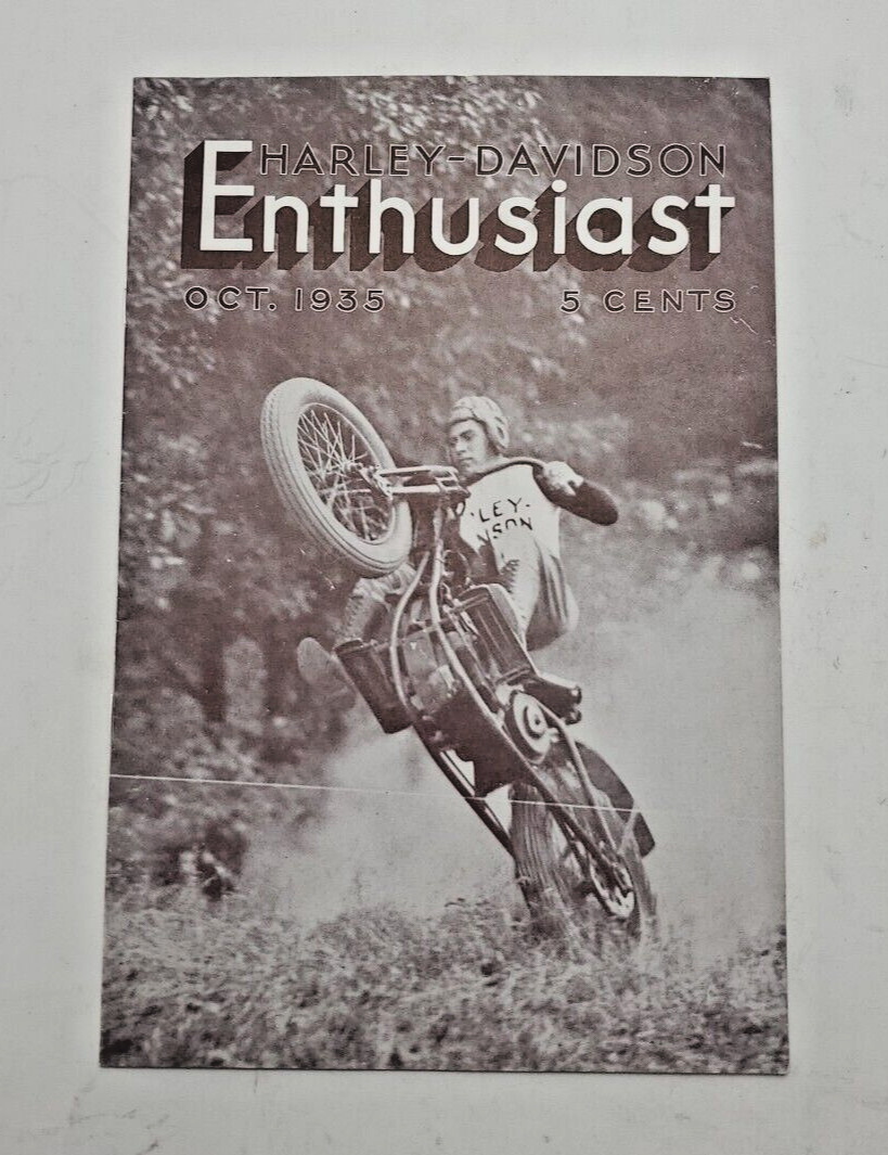 Harley-Davidson Enthusiast A Magazine For Motorcyclists Oct. 1935 Vintage