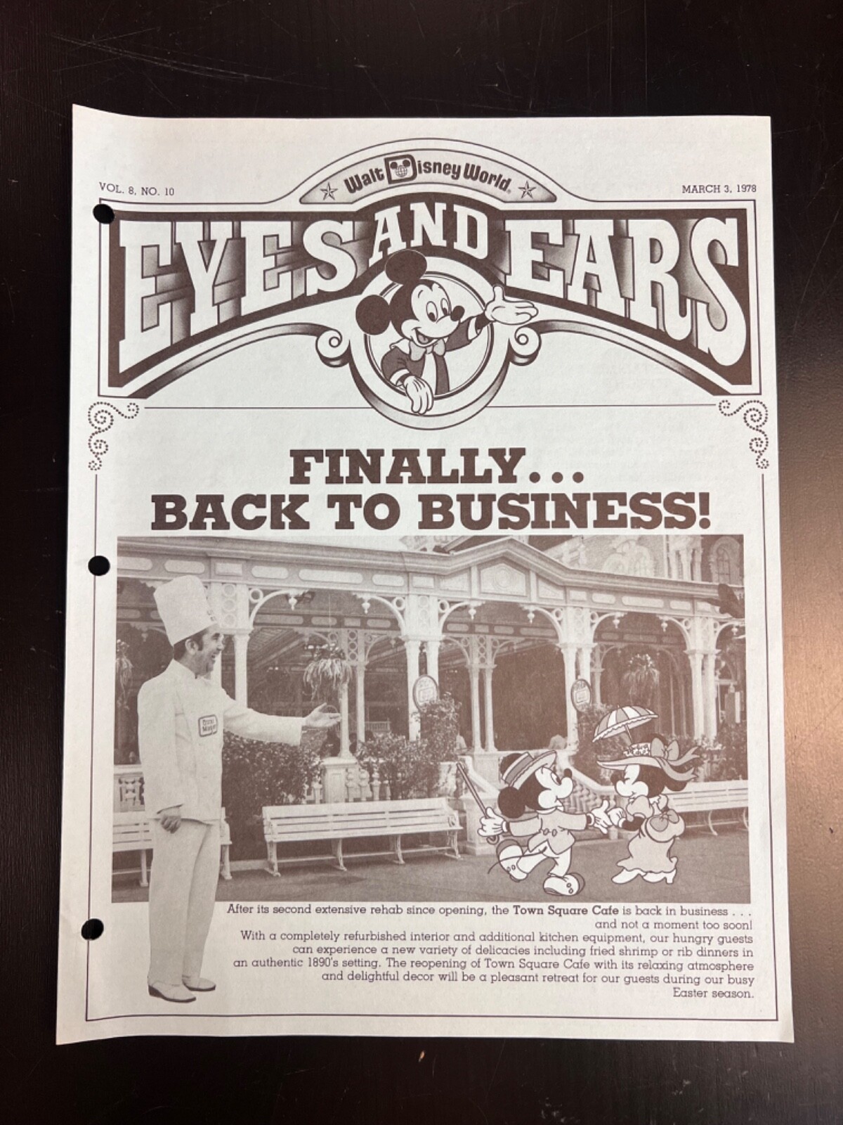 1978 Vintage Rare Disney original Document Eyes and Ears Publication. VOL.8 #10