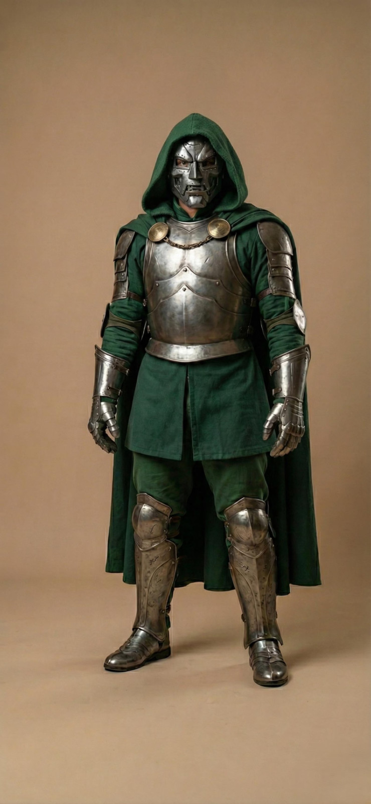 Dr Doom Armor Costume Full Set | Metal Supervillain Cosplay Outfit with Mask Cap