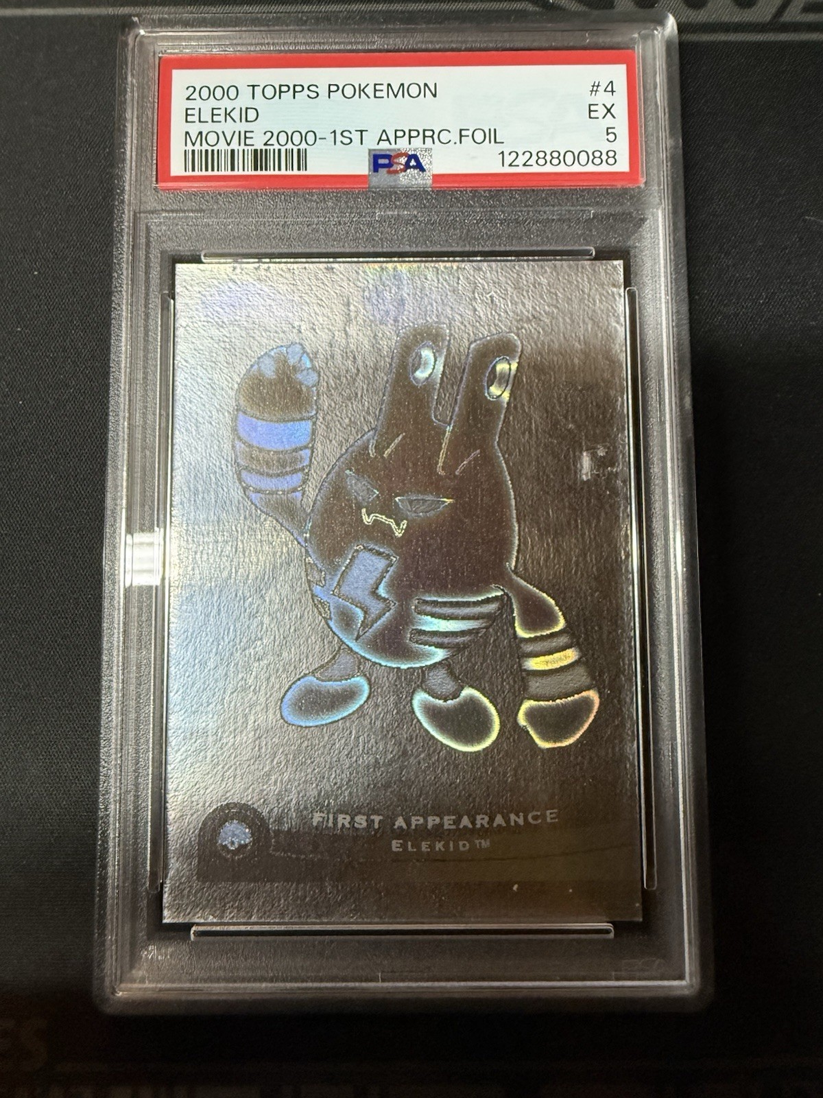 Topps 2000 Pokémon The Movie 2000 Elekid 1st Apprc Foil Holo 4/6 PSA 5