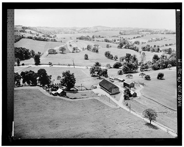 Photo:Bernville PA Farm Aerial Landscape ca. 1953 Photocopy Photo
