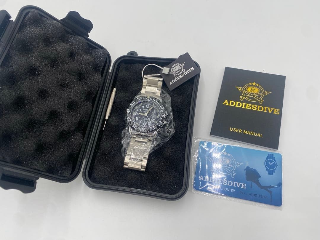 ADDIESDIVE Mens Diver Watch Black New Unused