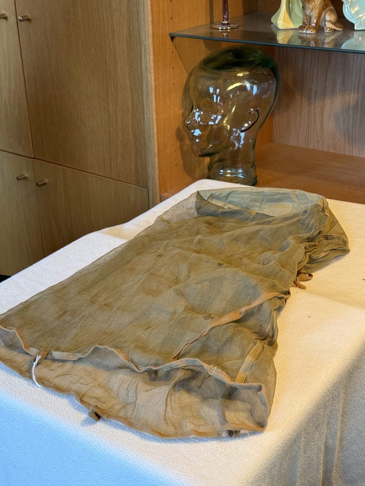 Rare WW2 German Wehrmacht Sniper Helmet Mosquito Net  Afrika Korps Authentic