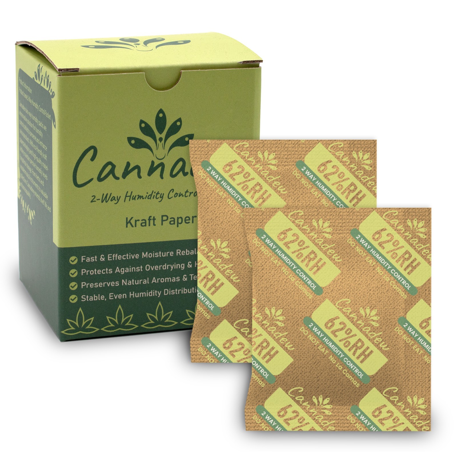62% RH 4Gram (15 Pack) Kraft Paper Two-Way Humidity Control Packets