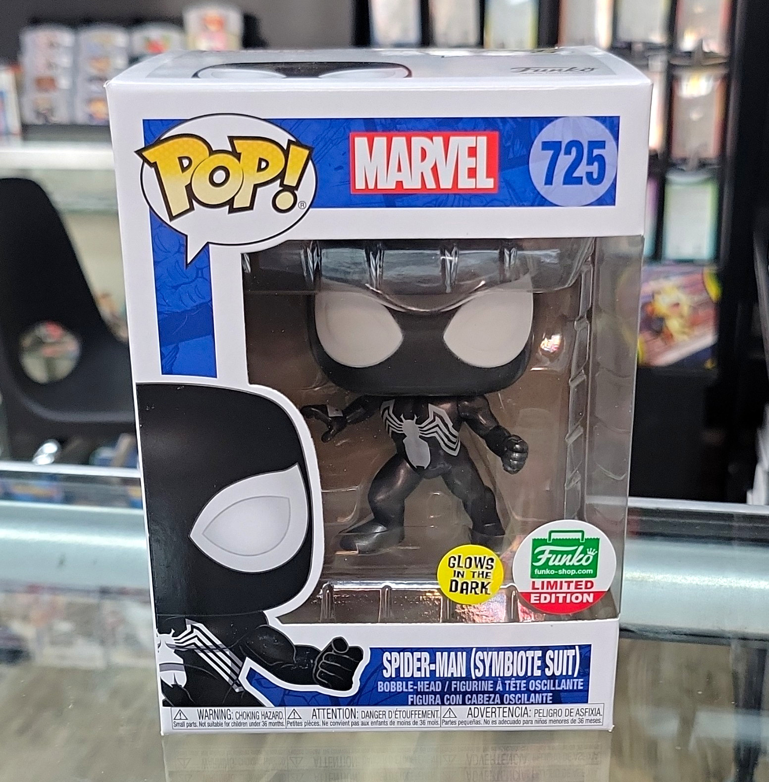Funko Pop Marvel Spider-Man Symbiote Suit GITD Funko Shop Exclusive #725