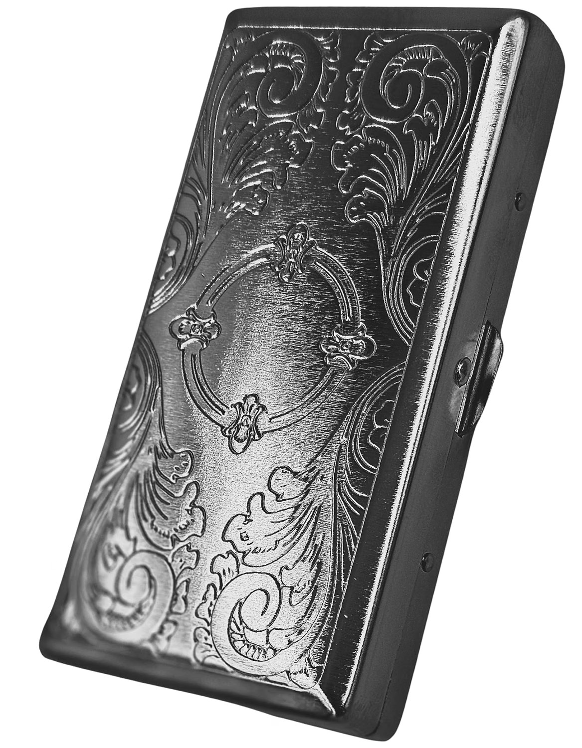 Retro Cigarette Case Victorian Style Metal Holder for Regular, King,100\'S, 120\'S