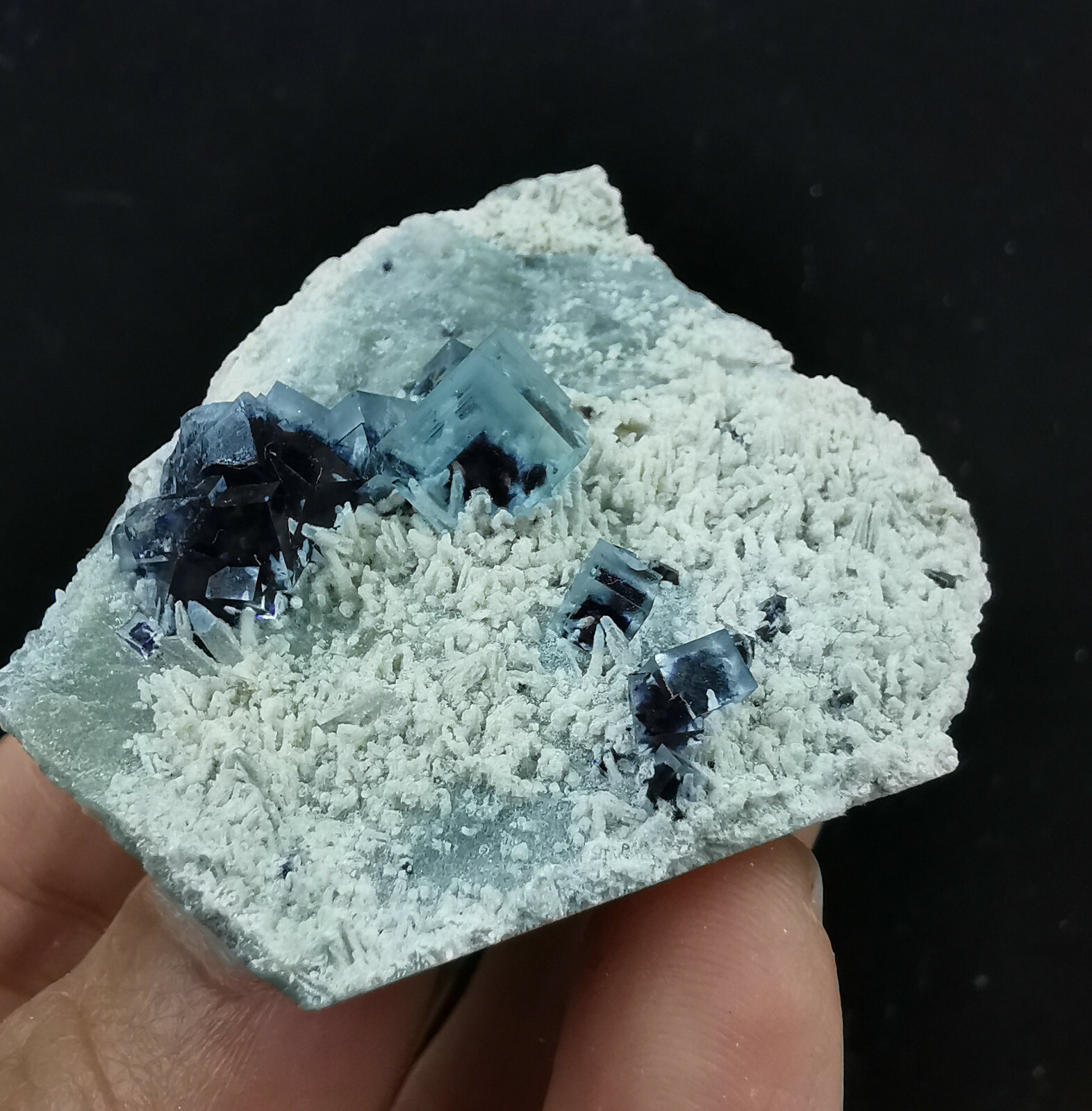 25g Natural Clear Purple Phantom Green Cube Fluorite Quartz Specimen Mongolia