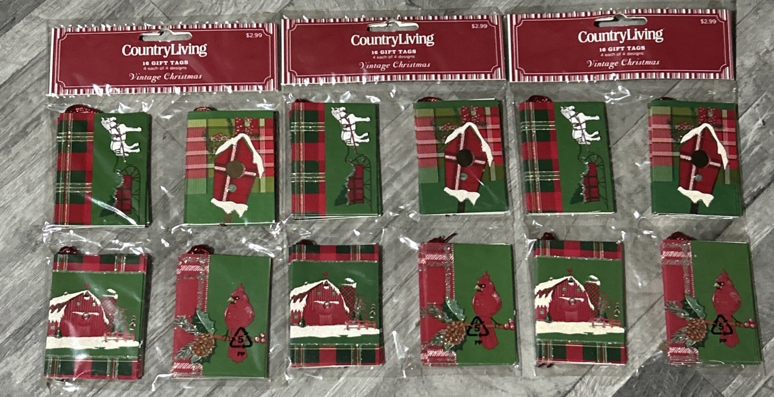 Vintage Christmas Gift Tags 🎄 16 Country Living Lot Of 3 New W18 Vintage Christmas Gift Tags 🎄 16 Country Living Lot Of 3 New W18