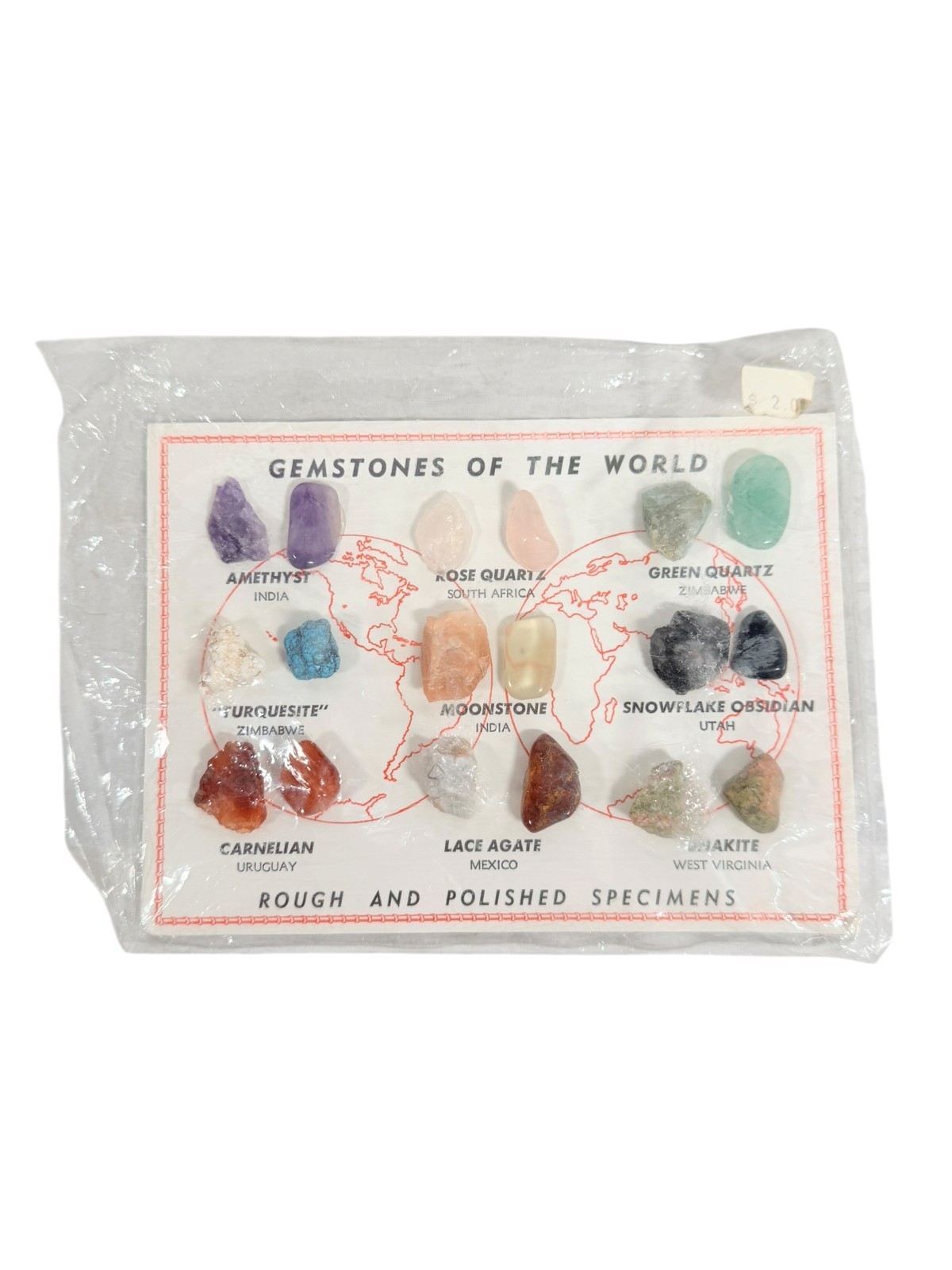 Vintage 1990s Gemstones of the World Rock Mineral Specimen Collection NEW Sealed